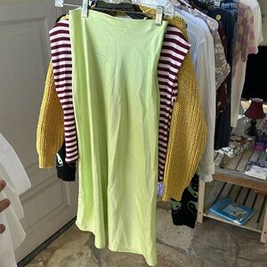 Green silk slip skirt girls size 11/12